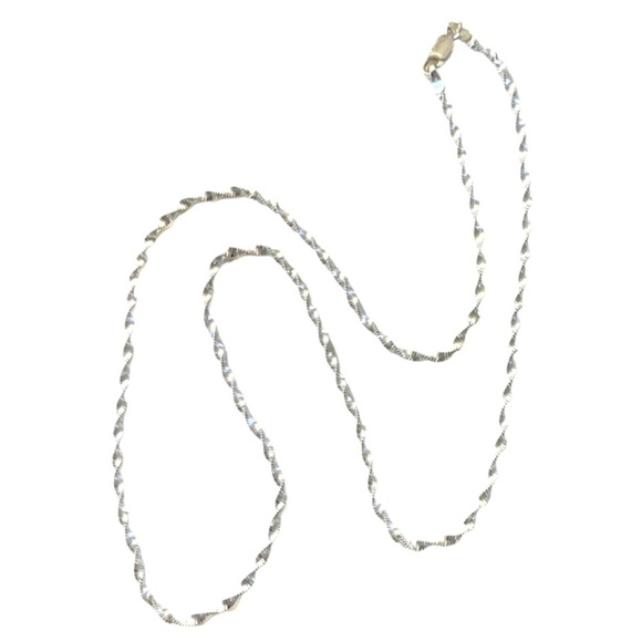 Sterling Silver Singapore Rope Chain - Picture 6 of 7